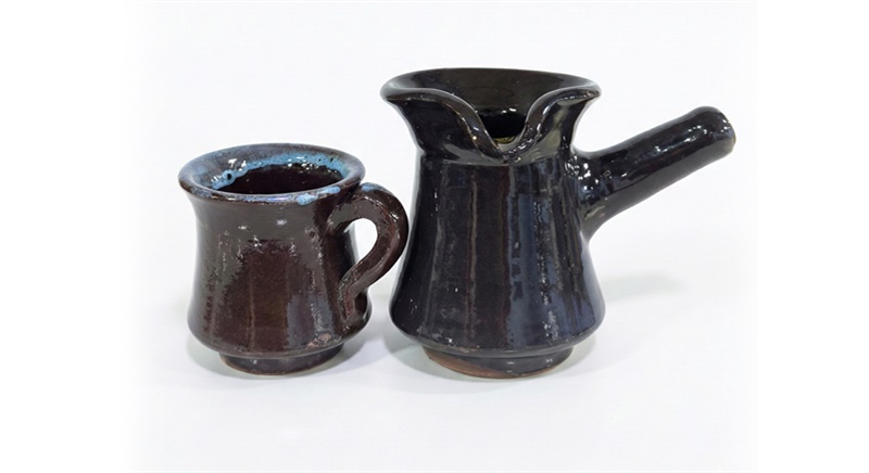 طقم كنكه وفنجان فخار