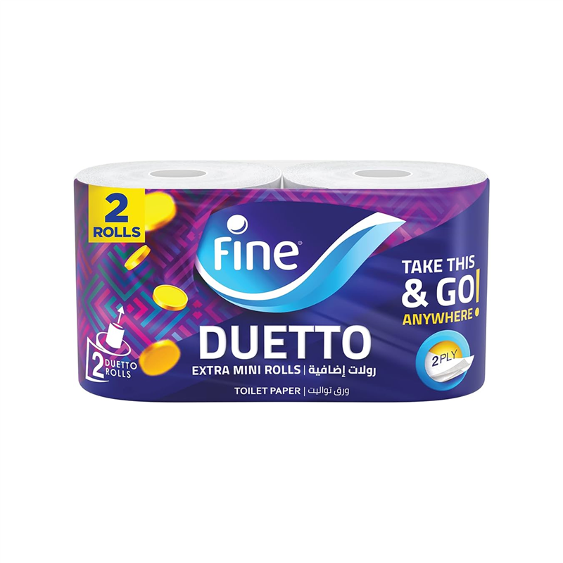 فاين دويتو ورق تواليت — 2 لفة، 2 طبقة